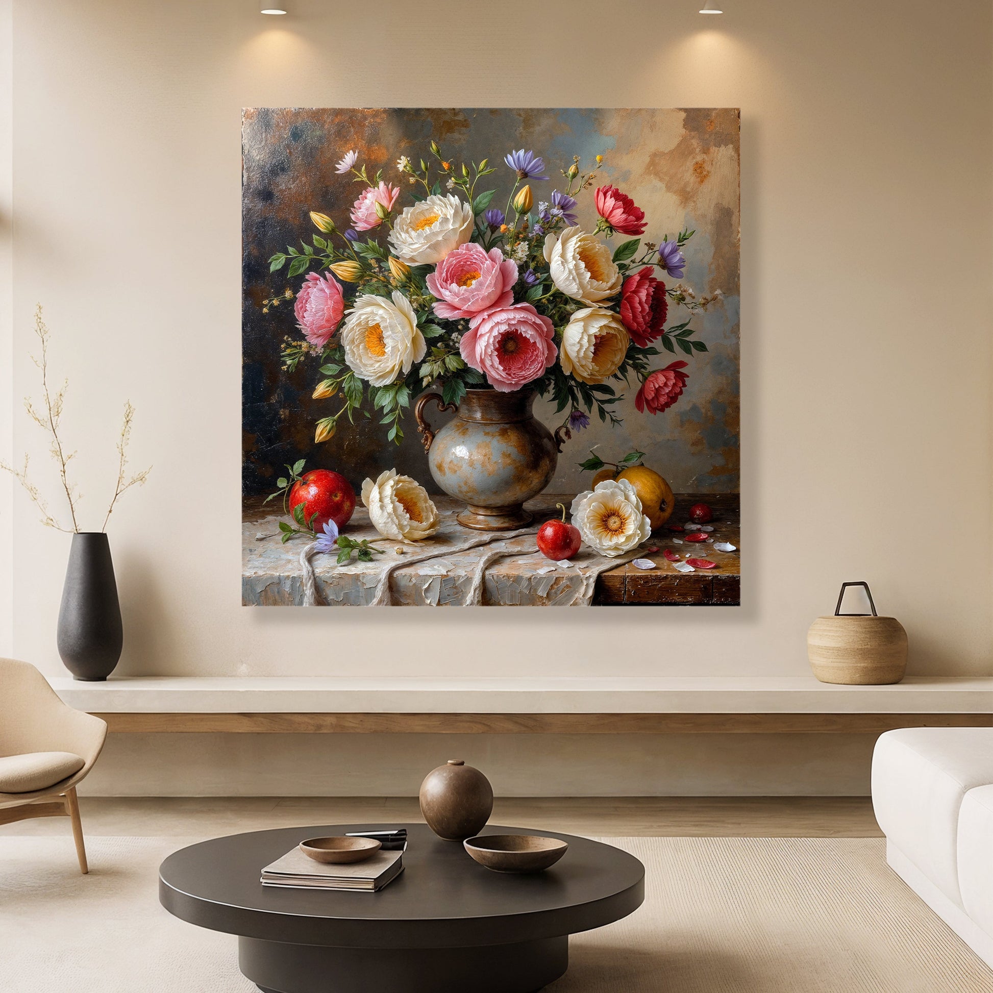 Canvas wall art featuring vibrant summer bloom floral design by Tailored Canvases for home decor.