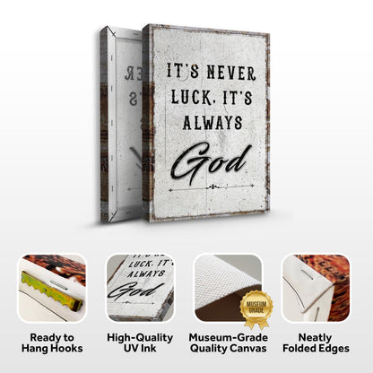 Canvas wall art by Tailored Canvases with inspirational faith message, featuring bold text on a neutral background.