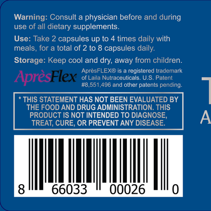 Label of Thrivous Tenacity Arthroprotector dietary supplement bottle showing product name and branding on a white background.