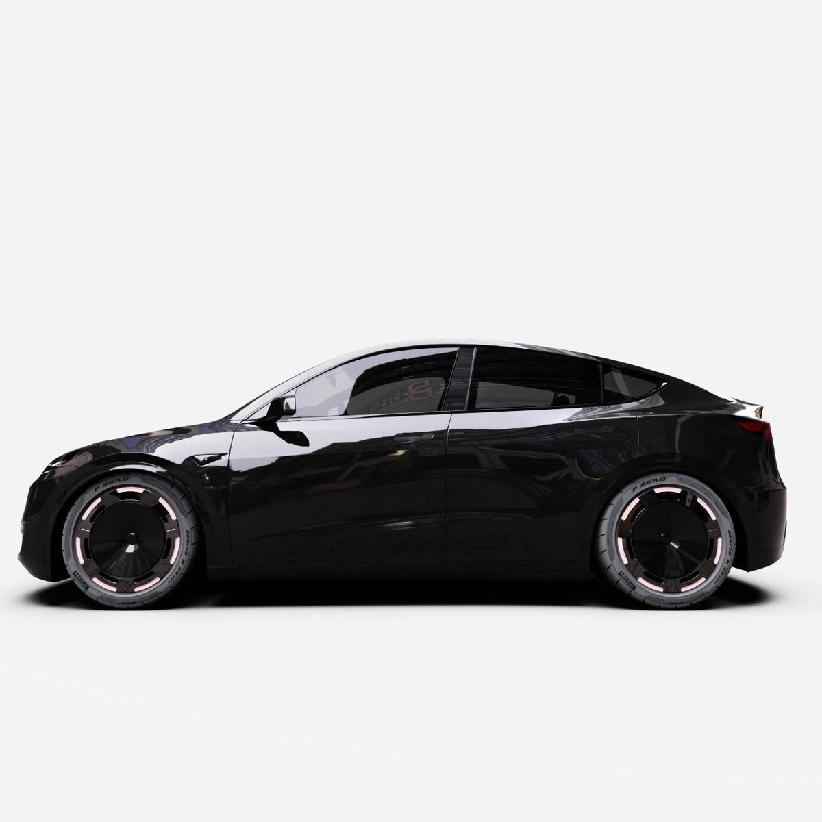 Set of four TESERY 18-19 inch wheel covers for Tesla Model 3 and Y, stylish protective wheel covers compatible with Tesla vehicles.