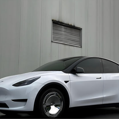 Set of four TESERY 18-19 inch wheel covers for Tesla Model 3 and Y, featuring stylish design and durable construction.