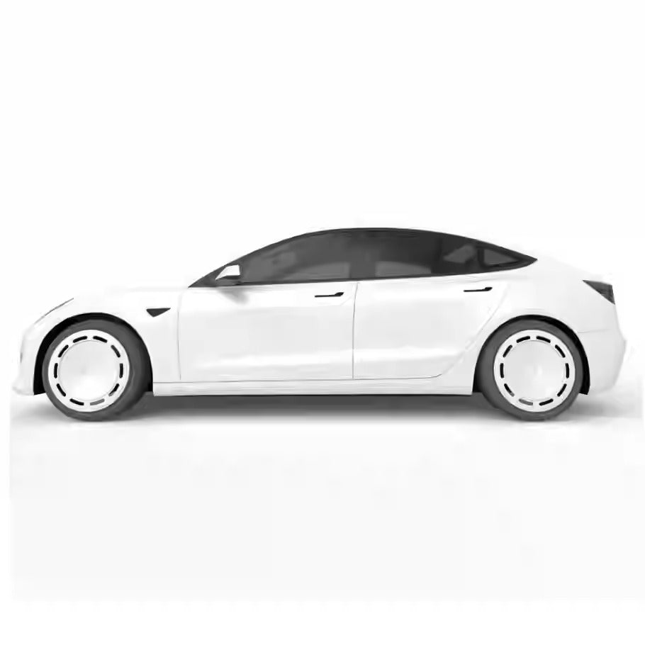 Set of four TESERY 18-19 inch wheel covers for Tesla Model 3 and Y, designed to enhance wheel appearance and protect rims.