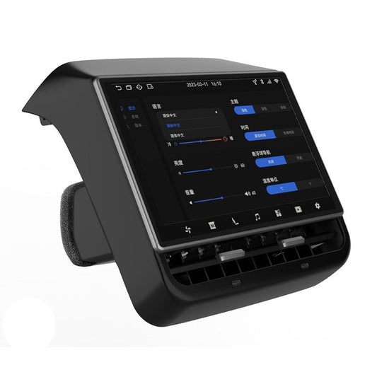 TESERY 8.66-inch Android rear entertainment display screen for Tesla Model Y and Model 3 dashboard entertainment system.