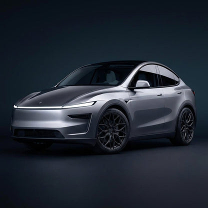 Tesla Model 3/Y/S with TESERY Apex Spider-Y forged wheels, showcasing sleek, lightweight alloy wheels for retrofitting Tesla vehicles.