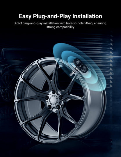 Tesery BLE Bluetooth TPMS sensor for Model 3, Y, S, X Tesla vehicles, displaying tire pressure monitoring device.