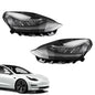 Full LED headlight assembly for Tesla Model 3 2017-2020 and Model Y 2020-2021, featuring high-quality light accessories from Tesery.