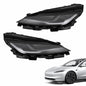 Tesla Model 3 Highland headlight assembly by Tesery, showing the LED light components and clear lens for vehicle illumination.