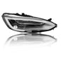 Tesla Model S LED headlight assembly by Tesery, showing the sleek, modern design of the car's front headlight system.