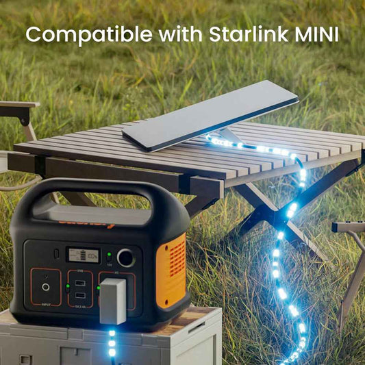 Starlink Mini DC power cable replacement by Tesery, waterproof 18AWG, available in 2M and 5M lengths, for reliable power connection.