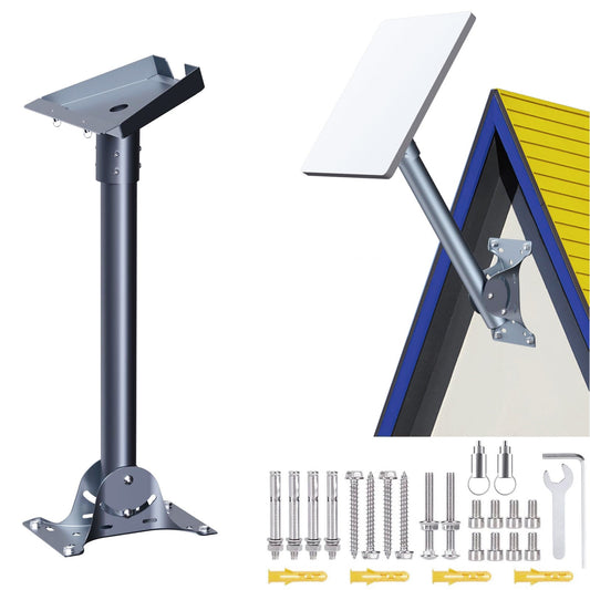Adjustable Roof Wall Mount Kit V4 for Starlink Gen3 by Tesery Official Store, showing the bent pole and mounting hardware.