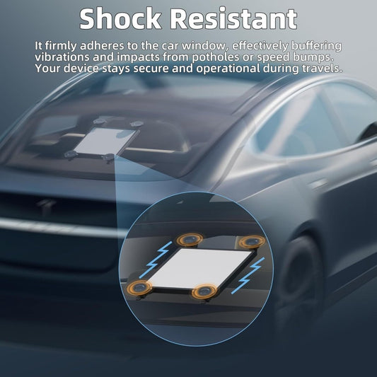 Starlink suction cup mount on car roof or RV, silicone-protected, non-permanent installation, designed for secure satellite dish setup.