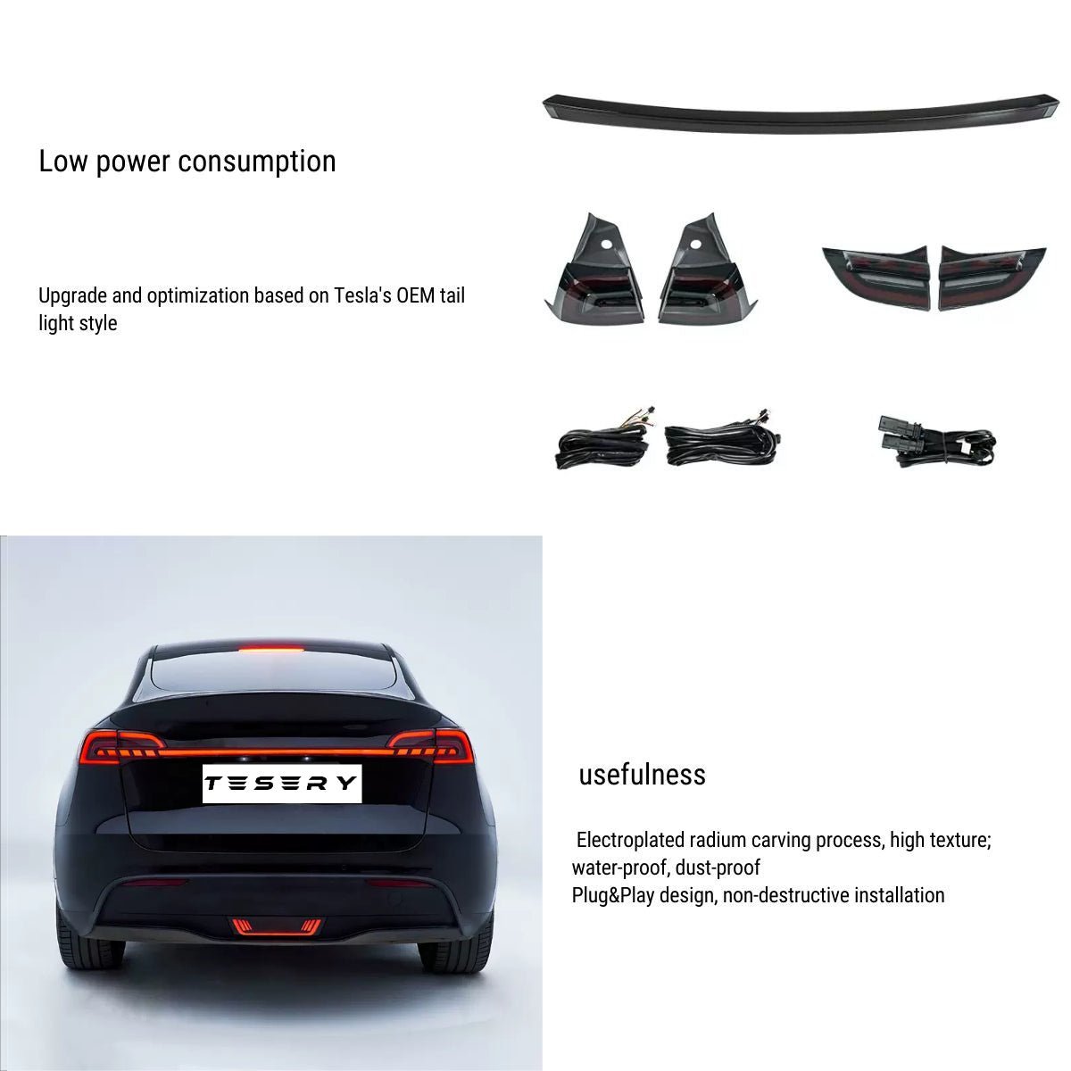 TESERY Starlink Full-Width Strip Taillight for Model 3/Y - BACKUPMYFILESNOW.COM®