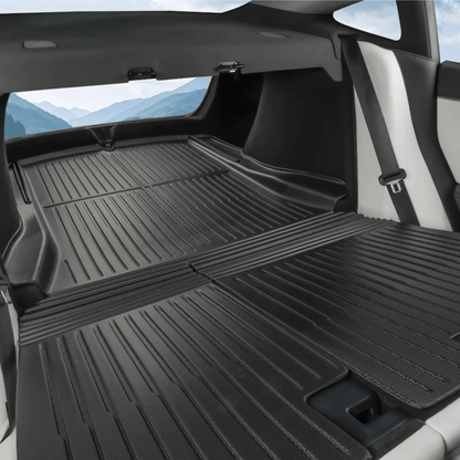 Tesla Model 3 Highland trunk mat with backrest mat by TESERY, durable interior protection for vehicle cargo area.
