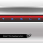 Tesla Model Y 3M Gloss Fire Blue front and rear emblem decals, branded Tesla Emblems for vehicle customization.