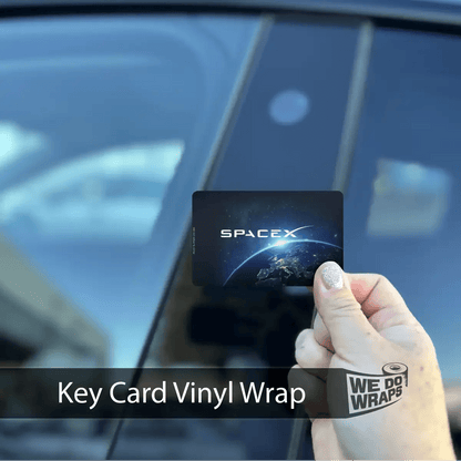 Tesla Emblems SpaceX NFC Key Card Wrap decals for Tesla key cards, featuring SpaceX branding and protective design.