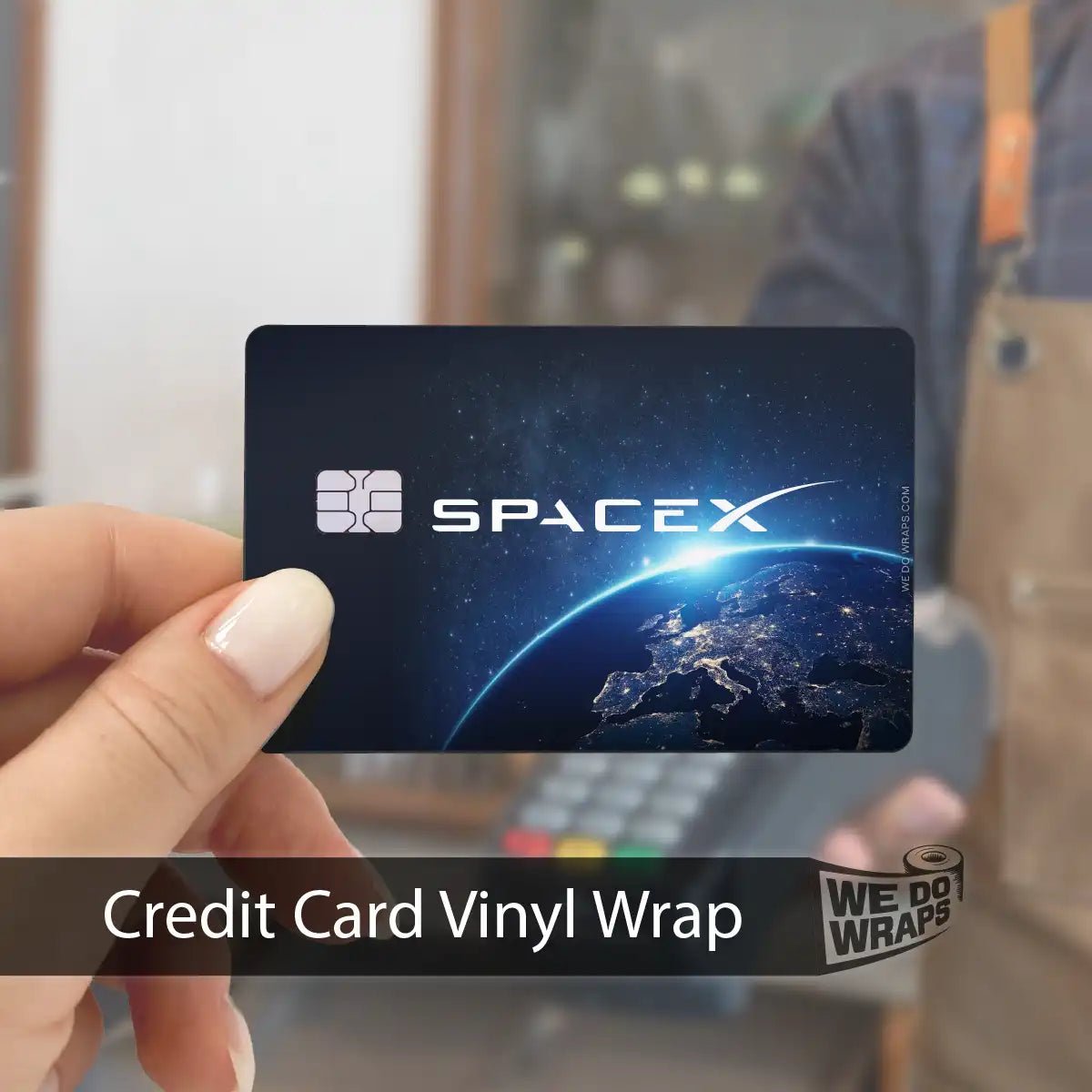 Tesla Emblems SpaceX NFC Key Card Wrap decals for Tesla key cards, featuring SpaceX branding and protective design.
