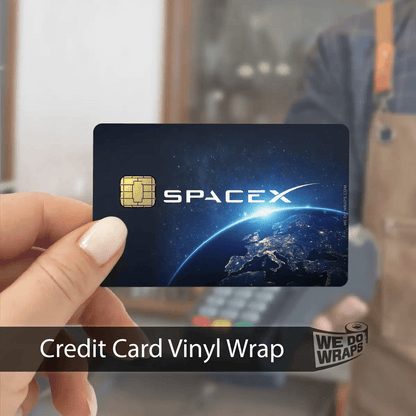 Tesla Emblems SpaceX NFC Key Card Wrap decals for Tesla key cards, featuring SpaceX branding and no-chip design.