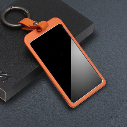 Tesla Model 3/Y aluminum key card cover with rounded button, available in six colors, designed for key card protection.