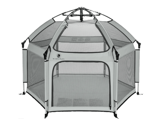 Pop 'N Go Playpen in cosmic gray by The California Beach Company LLC, collapsible playpen for babies and toddlers.