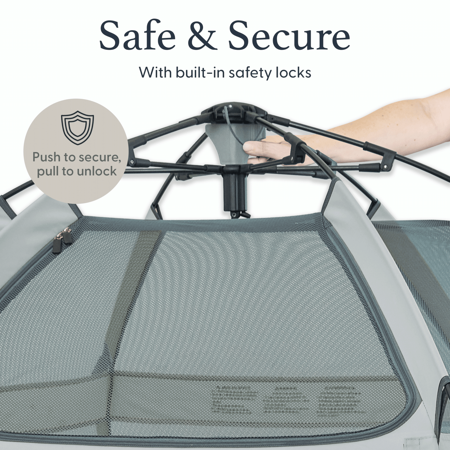 Pop 'N Go® Playpen in cosmic gray by The California Beach Company LLC, portable playpen with mesh sides and secure frame.