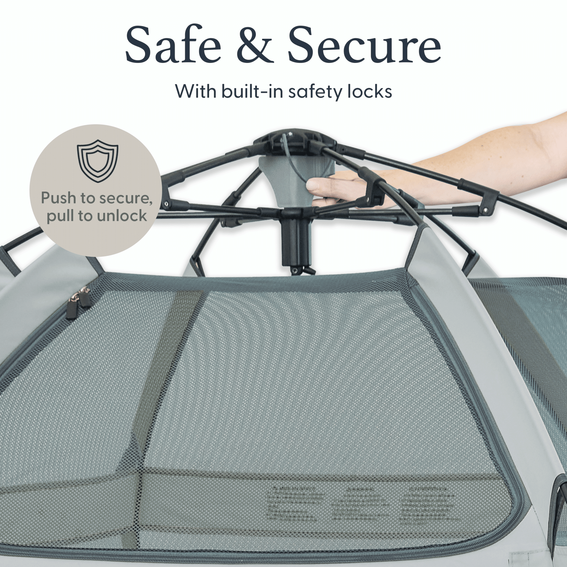 Pop 'N Go® Playpen in cosmic gray by The California Beach Company LLC, portable playpen with mesh sides and secure frame.