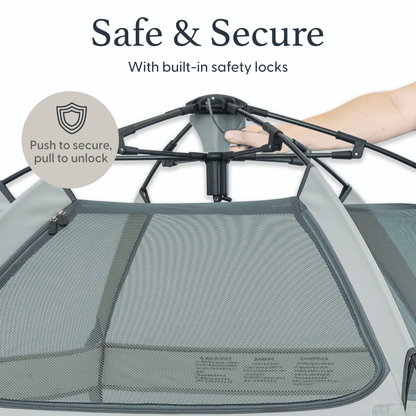 Pop 'N Go® Playpen in cosmic gray by The California Beach Company LLC, portable playpen with mesh sides and secure frame.