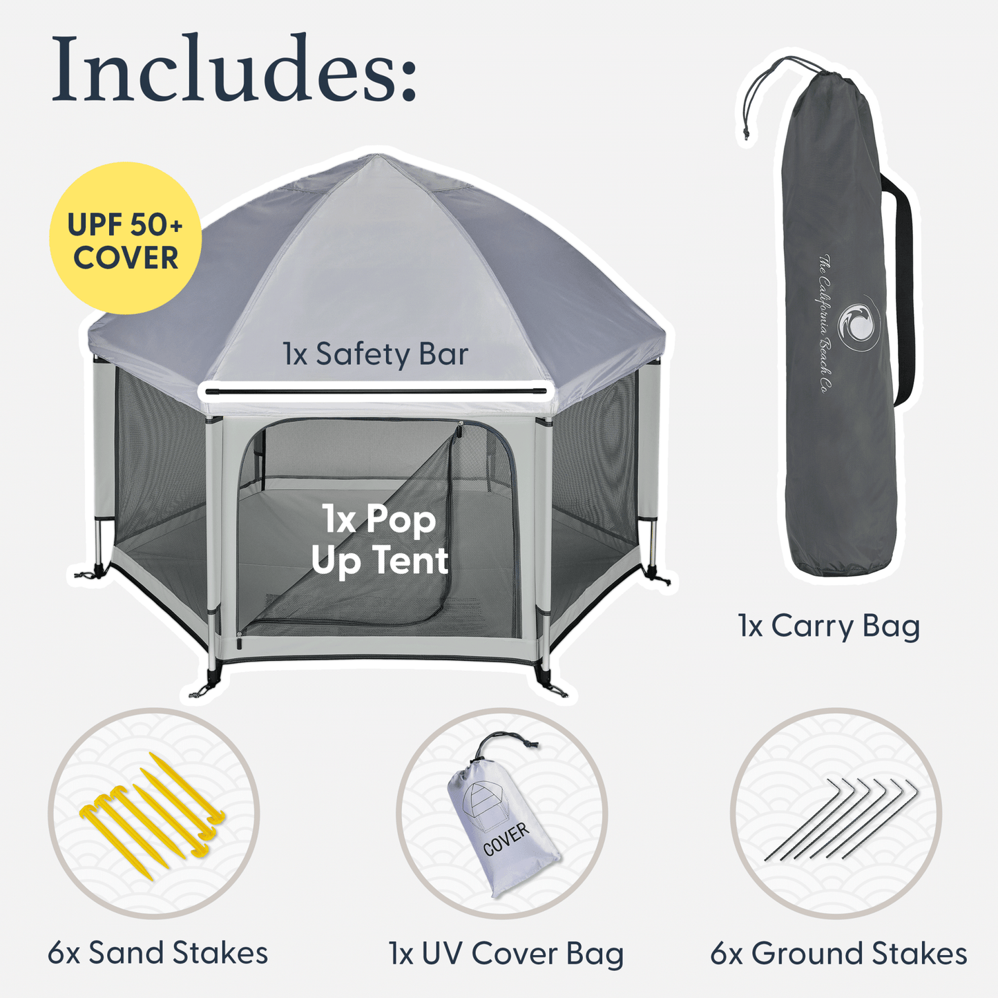 Pop 'N Go Playpen in cosmic gray by The California Beach Company LLC, showing a portable, foldable playpen for babies and toddlers.