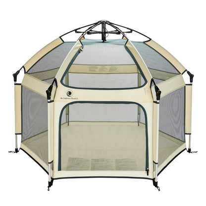 Pop 'N Go® Playpen in cosmic gray by The California Beach Company LLC, showing a portable playpen with mesh sides and secure frame.