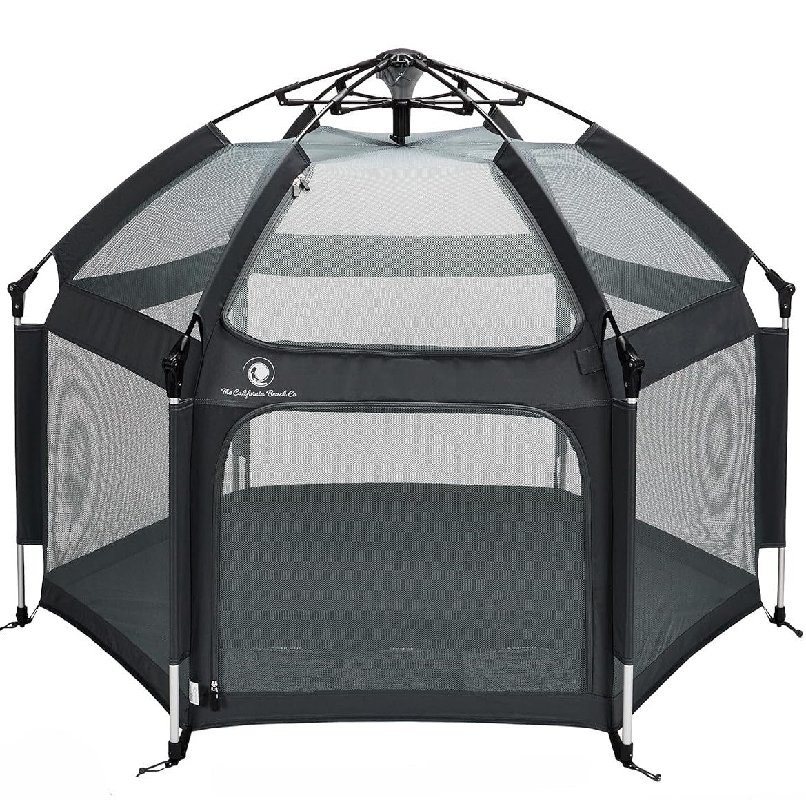 Pop 'N Go Playpen in cosmic gray by The California Beach Company LLC, showing a portable, foldable playpen for babies and toddlers.