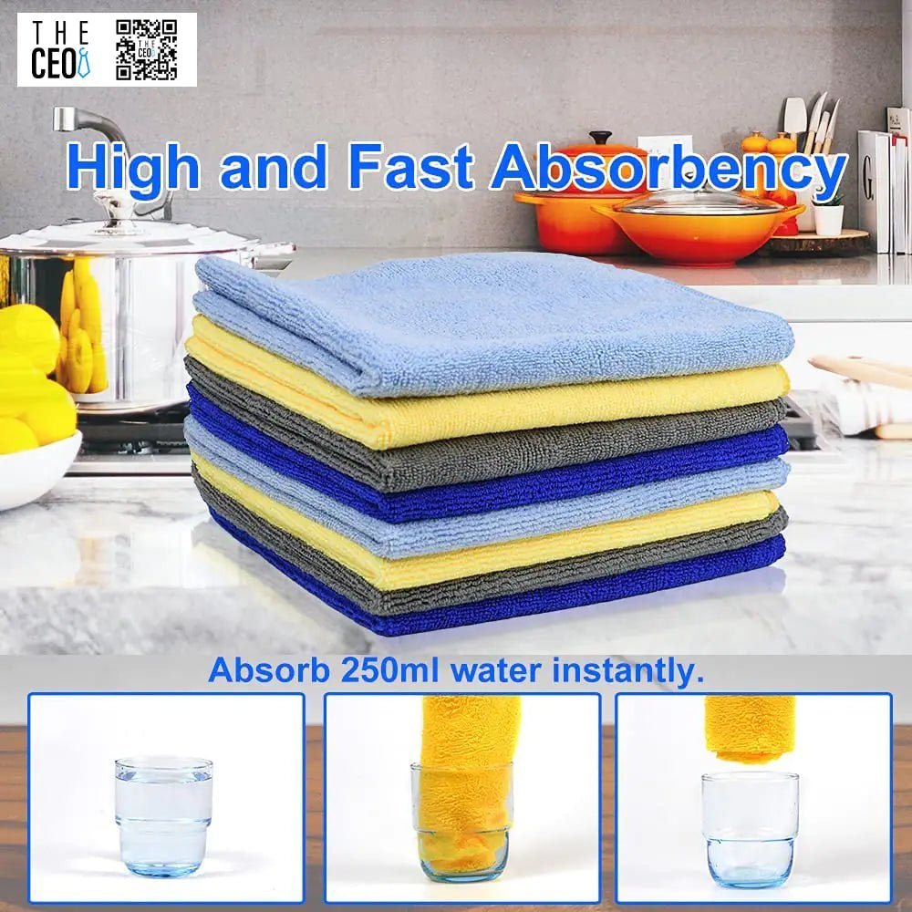 THE CEO Multipurpose Microfiber Cleaning Cloth - 8 Pack - BACKUPMYFILESNOW