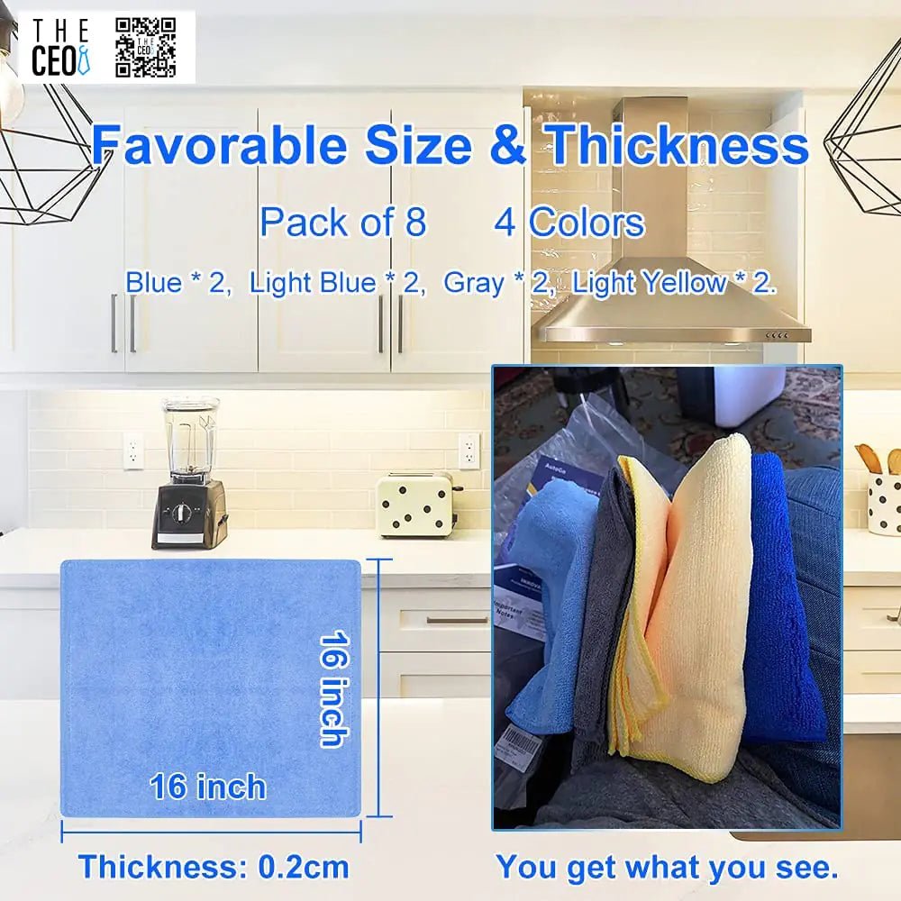 THE CEO Multipurpose Microfiber Cleaning Cloth - 8 Pack - BACKUPMYFILESNOW