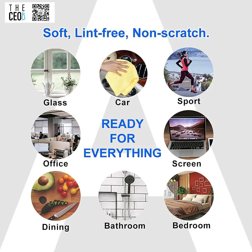 THE CEO Multipurpose Microfiber Cleaning Cloth - 8 Pack - BACKUPMYFILESNOW