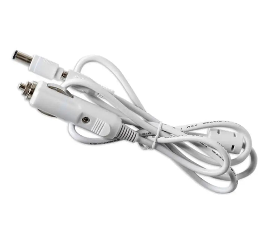 Freedom CPAP Battery DC Car Charger for 12V vehicles, digital health store CPAP accessories with vehicle charging cable.