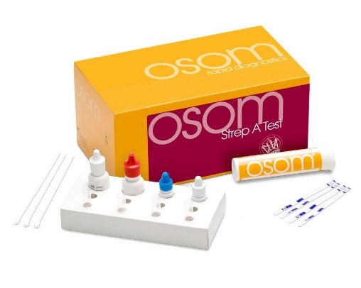 Sekisui OSOM Strep A Test, 50-count diagnostic test kit from The Digital Health Store, CLIA waived and ready for use.