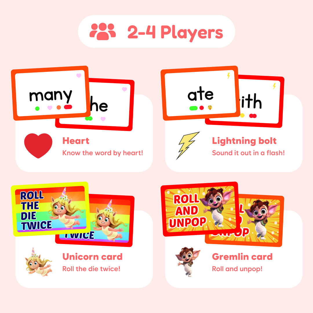 The Fidget Games Sight Words Edition box featuring colorful sight word cards and game components for educational fun.