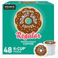 Six packs of The Original Donut Shop Regular medium roast Keurig K-Cup coffee pods, 32-count box, featuring classic coffee cups.