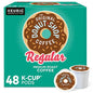 Six packs of The Original Donut Shop Regular Keurig K-Cup Pods, medium roast coffee, 10 pods per pack, 60 pods total in the image.