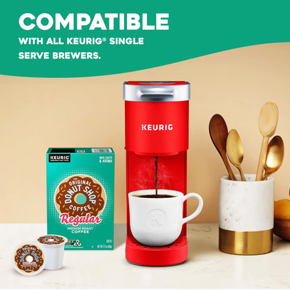 Box of 72 The Original Donut Shop Regular Keurig K-Cup Pods with medium roast coffee for single-serve brewing.