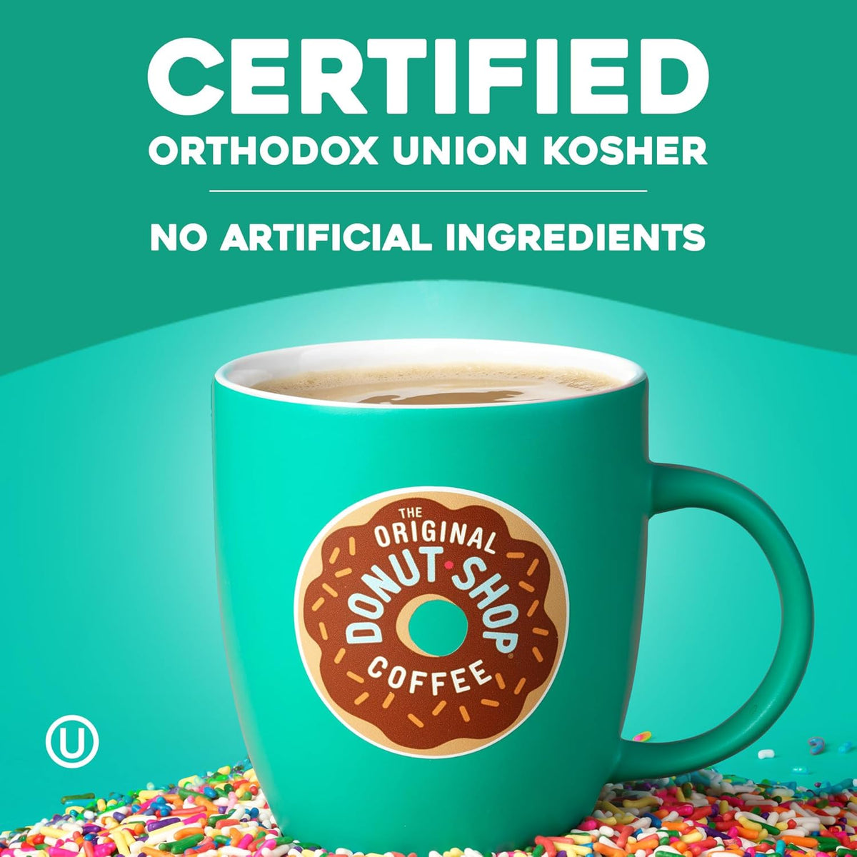 Box of 72 The Original Donut Shop Regular Keurig K-Cup pods with medium roast coffee for single-serve brewing.