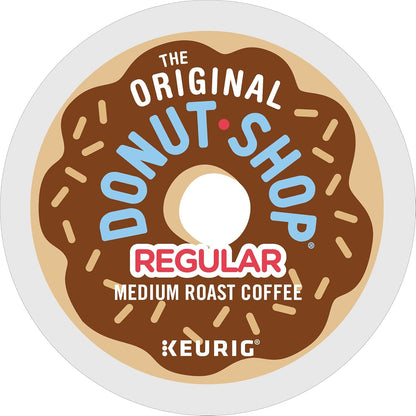The Original Donut Shop Regular Keurig K-Cup pods, 72-count medium roast coffee, for single-serve coffee makers.