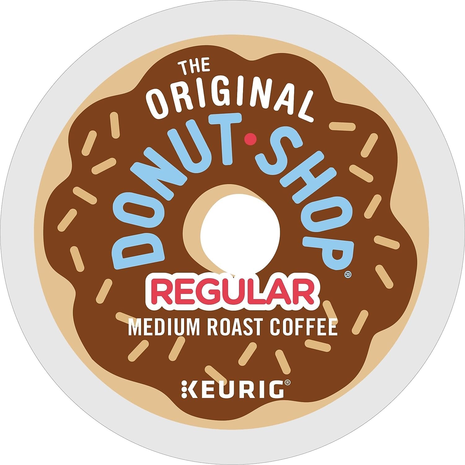 Box of 96 The Original Donut Shop Regular medium roast Keurig K-Cup coffee pods for single-serve brewing.