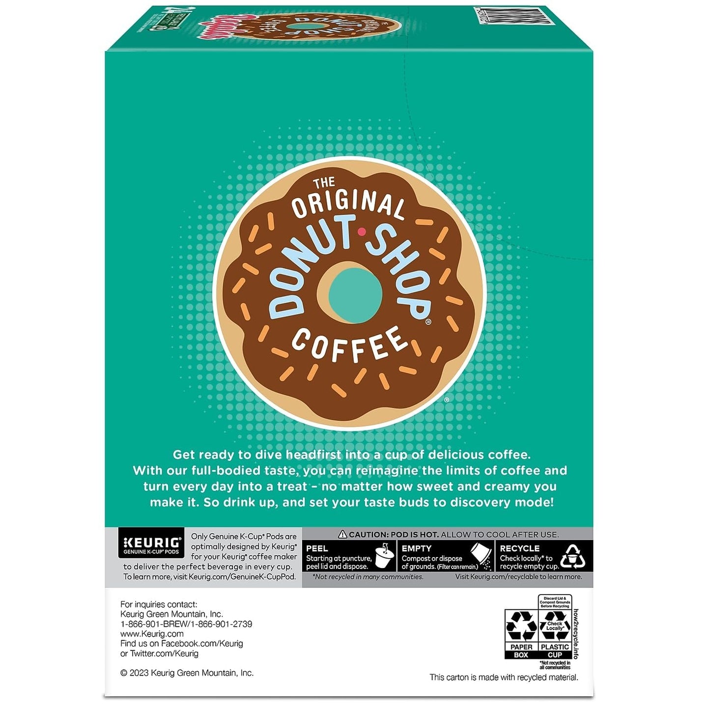 Box of 96 The Original Donut Shop Regular medium roast coffee Keurig K-Cup pods, single-serve coffee pods for Keurig brewers.