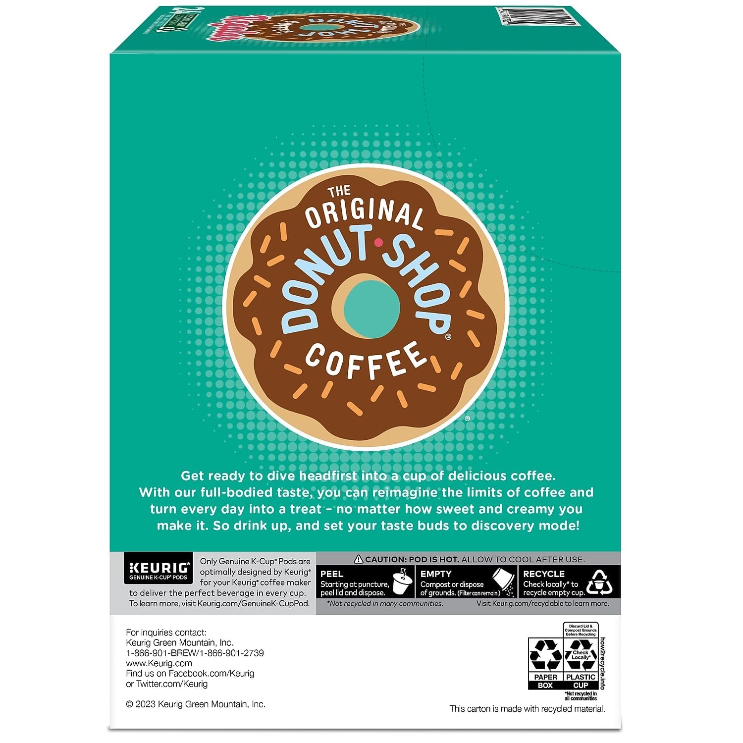 Box of 96 The Original Donut Shop Regular medium roast coffee Keurig K-Cup pods, single-serve coffee pods for Keurig brewers.