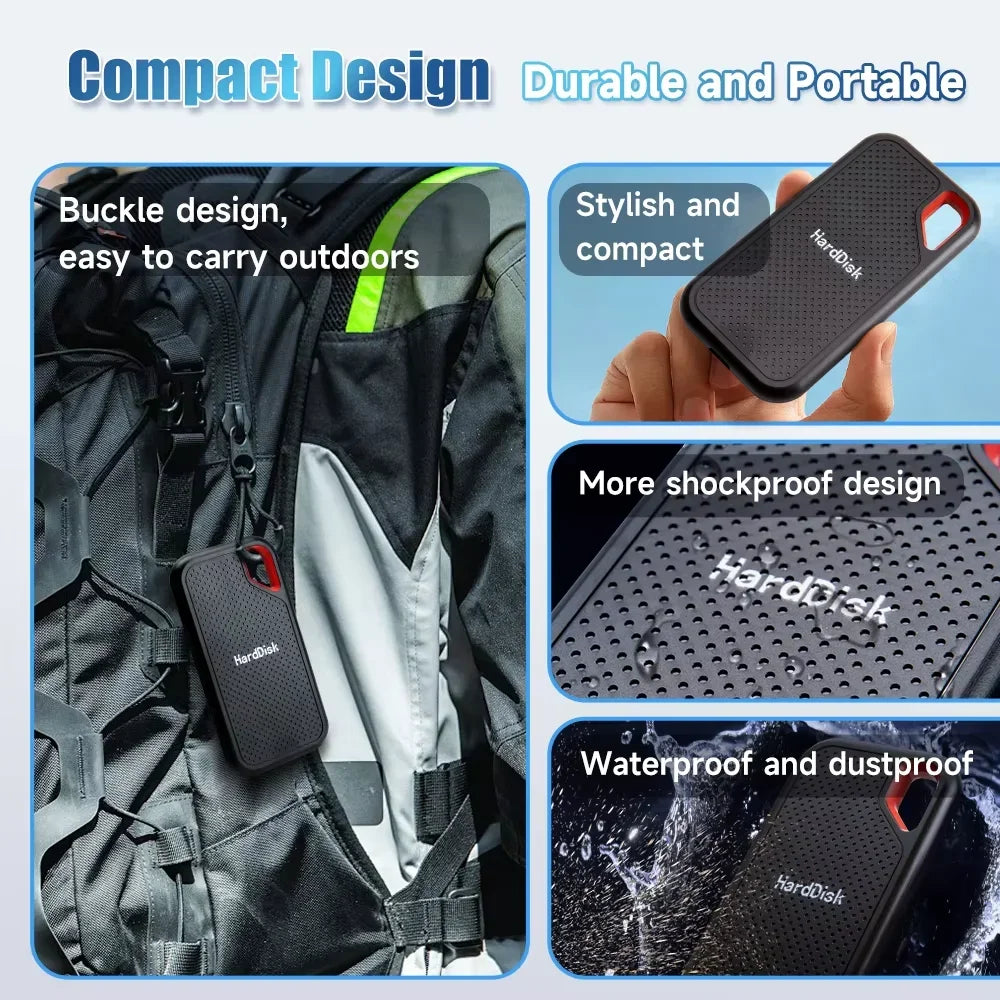 High-speed 1TB external SSD from The Shopper Stop, portable solid state drive for laptop, Mac, and PC with fast data transfer.