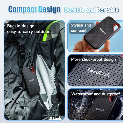 High-speed 1TB external SSD from The Shopper Stop, portable solid state drive for laptop, Mac, and PC with fast data transfer.