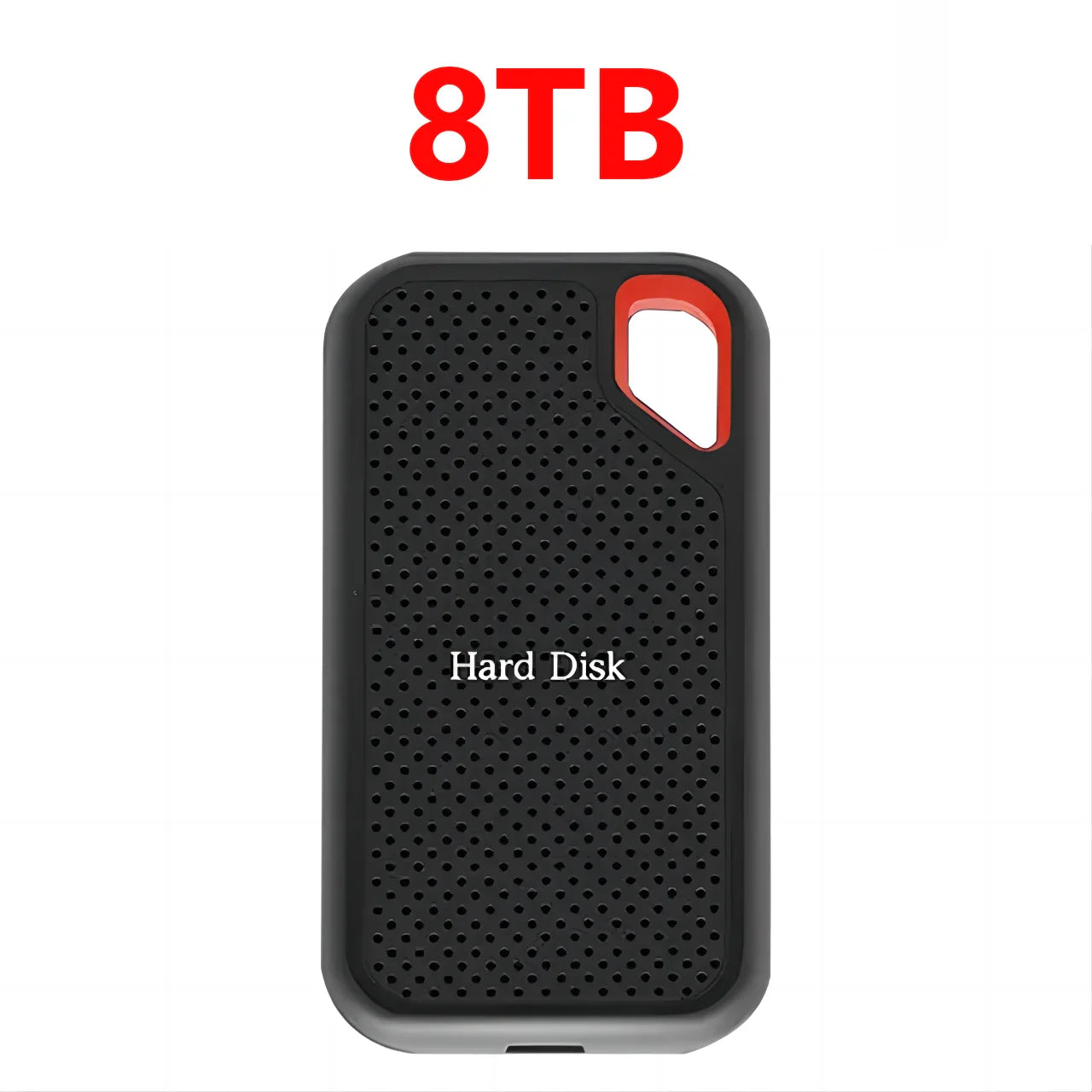 The Shopper Stop 1TB high-speed external SSD portable hard drive for Mac and PC, showcasing a sleek black design with USB connection.