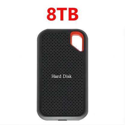 The Shopper Stop 1TB high-speed external SSD portable hard drive for Mac and PC, showcasing a sleek black design with USB connection.