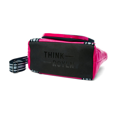 Think Royln Ace of the Court pickleball bag in sleek black patent, designed to hold pickleball gear and accessories comfortably.