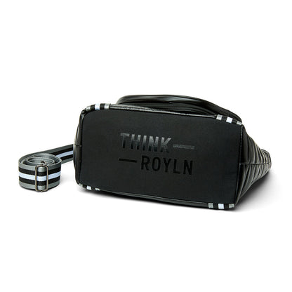 Black patent Ace of the Court pickleball bag by Think Royln with multiple compartments and stylish design.
