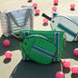 Black patent Ace of the Court Pickleball Bag by Think Royln, stylish and spacious for pickleball gear and accessories.